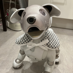 aiboちゃんのためのあったかもこもこウールケープ　ハウンドトゥース柄