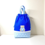 【お名前刺繍無料サービス】かわいいくまちゃんワッペン付き★ 体操袋
