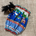 スヌード:レトロタッチの動物柄:ピクニックに行こう🧺ブルー