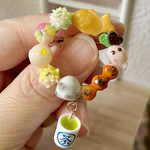 ミニチュア 和菓子のブローチ・お茶付き