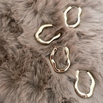 いびつフープインポートピアスゴールドペア♡