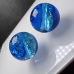 ミヤコマリン 青芯 14mm 2個セット 蓄光 ホタルガラス 沖縄 宮古島