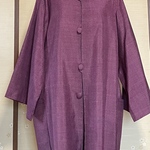 大きいサイズ　着物リメイク　紫色系　大島のジャケット　ハーフコート　裏付き