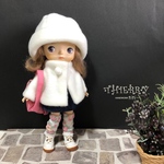 ☆THIERRY☆モンストドール着せ替えお洋服　白いフリースショート丈コート、お帽子セット