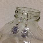 ワイヤーボールとパールのピアス💕水色✨