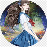 黒いたぬき様　人物ステッカー　すずめ