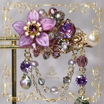 40-65cmドール対応 ヘアクリップ  Burgundy　CrystalVer.