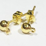 真鍮製ポストピアス　カン付き　ゴールド　5組♪