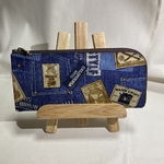 ラベル柄デニム生地のL字財布　（大）