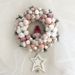 毛糸のクリスマスリース(22cm)