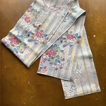 《着物リメイク》ストール　スカーフ　花　鳥