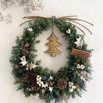 大人ゴールド　ドロップ型クリスマスリース（24cm）
