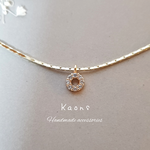 ネックレス 4mm ジルコニア サークル ネックレス  華奢   オフィス   可愛い   シンプルネックレス