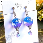 【気球】(パープル)　ピアス/イヤリング　雲レジンアクセサリー