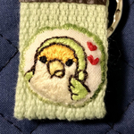 刺繍キーホルダー（コザクラインコ）