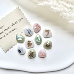 【送料無料】ハンドメイド　レジンパーツセット　ミニカボション　貼り付けパーツ　ピアスパーツ