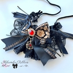 【ゴスロリ♥高級インド刺繍リボン♥チョーカー♡ 】パーツ丸タイプ クリスマス どこから見てもかわいいチョーカー お散歩 撮影用 イベント お誕生日 プレゼント ギフト 犬 猫  ペット用