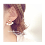 2wayピアス*STARスワロ&コットンパールのバックチャーム*