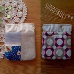 【送料無料】①ばね口ポーチミニ　ストライプ×鳥