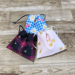 ハロウィンにどうぞ！巾着3点セット♪ラメチェリー&チェックチェリー&マーガレットチェリー