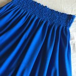 コットンニット  ロング スカート 鮮やか ブルー  落ち感きれい　