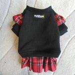 犬服！Msize！暖か！チェック　フリフリ