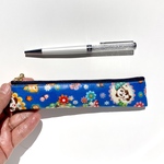 おっしゃれ〜❣️超スリムクリアペンケース　レトロアニマル🐼　ラミネート生地と裏面クリア生地　16cmファスナー