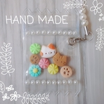 *猫さんクッキーとぼうろ* キャンディバッグストラップ アクセサリー マスコット ハンドメイド 粘土 人形