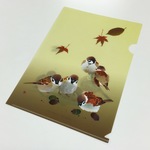 クリアファイル A4　すずむ夏、もふる秋（すずめ）