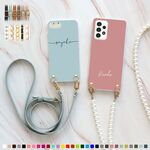 スマホショルダー スマホケース ハード 全機種対応 ストラップ スマホカバー【30色×名入れ印刷×選べるロングストラップ】82