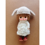 小さなドールのうさぎ帽子セット