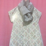 ゴブラン織り 葉っぱ半袖ワンピース　mix