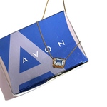 0696 AVON VINTAGE  ブルーストーンモチーフネックレス　ヴィンテージ　ロングネックレス　アンティーク  クラシカル　大ぶり　ナチュラル　結婚式　ブライダルビーズ　ヴィンテージ