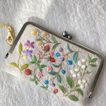 【再販×5】コットンリネンとカラフルな野の花のカードケース　名刺入れ