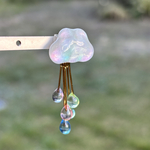 彩雲と五粒の雨 雫のアシンメトリーピアス（イヤリング変更可）