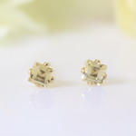 14KGF シトリン 3mm 天然石 一粒 ピアス