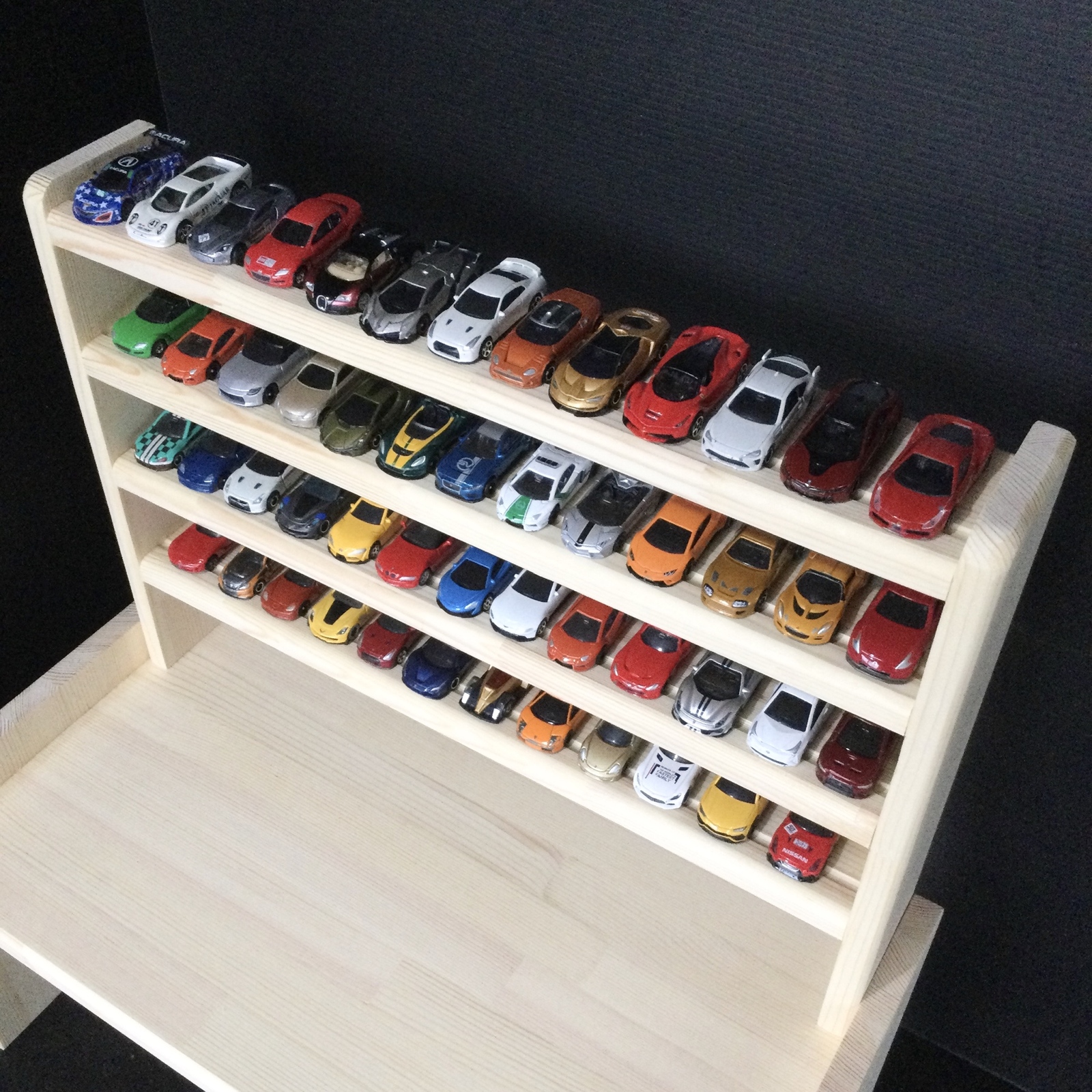 しいな★拡張用トミカ棚4段 トミカ収納棚 4段 キッズテーブル 28 木製 - MAMAGOTO110'S