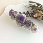 アメジストの髪飾り 天然石バレッタ