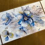 海外マスキングテープ 花雾微蓝PET贝壳光8cm*200cm No.104