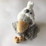 オカメインコホワイトフェイスのぬいぐるみ用ミニチュアふわもこケープ お顔付き