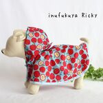 【M・L】完成品🌟りんごのレインコート　カッパ　小型犬服　撥水生地