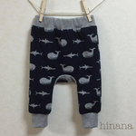 再販☆リブ付きモンキーパンツ(くじらとサメ)