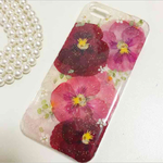 iPhoneSE・5s・5ケース☆押し花ケース☆パンジー☆赤系☆ボタニカル