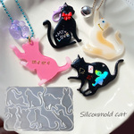 猫 ネコ ねこ シリコンモールド レジン型 UVレジン チャーム レジンアクセサリー アクセサリーパーツ 1個 mold-330 GreenRoseYumi