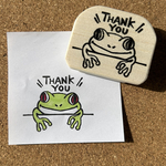 〈消しゴムはんこ〉thank youカエルのはんこ