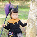 手編みのつけ襟スタイ　ponpon orange - ハロウィンの仮装にぴったり