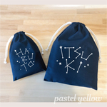 コットン巾着☆お名前星座☆選べるサイズ♪入園・入学準備♪