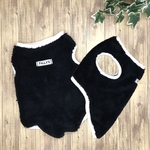 犬服  ブラック モコモコ ペット服 冬 フリース ボア タンクトップ フレブル イタグレ コーギー ミニピン ダックス チワワ 大型犬 中型犬 小型犬 フリース ワンコ服 クリスマス 犬 冬服