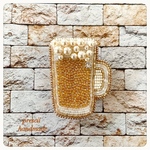 Cheers ビーズ刺繍ブローチ