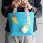[受注製作] ニョロのランチトートバック＊あお＊倉敷帆布